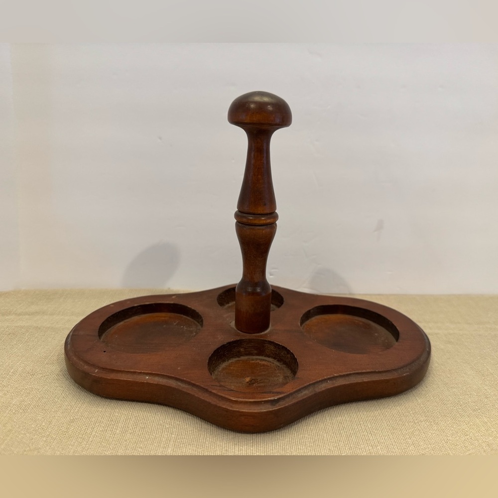 Vintage  Wood Condiment/Salt and Pepper Stand Table Top Tray 8.5 x 6.5
